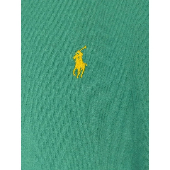 Polo Ralph Lauren Green Interlock Shirt Yellow Pony Medium Short Sleeve Polo - Picture 2 of 12